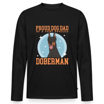 Doberman Dad Dog Daddy Dog Owner Cadeau - T-shirt manches longues Premium bio Homme - noir - Devant - Nico (187cm)