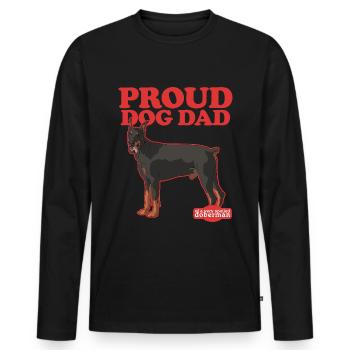 Papa Doberman | Dog Daddy Dog Owner Cadeau - T-shirt manches longues Premium bio Homme - noir - Devant - Nico (187cm)