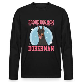 Doberman Mom Dog Mom Dog Owner Gift - Men's Premium Organic Long Sleeve Shirt - black - Front - Nico (187cm)