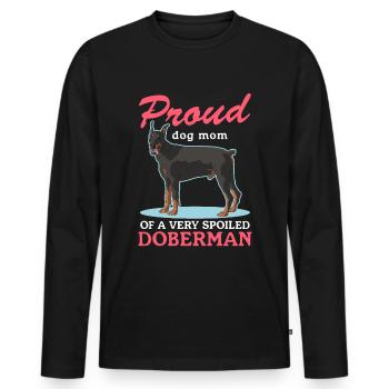 Doberman Mom Dog Owner Dog Mom Gift - T-shirt manches longues Premium bio Homme - noir - Devant - Nico (187cm)