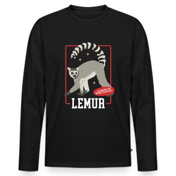 Lémuriens à queue annelée Cadeau de lémuriens à queue annelée - T-shirt manches longues Premium bio Homme - noir - Devant - Nico (187cm)