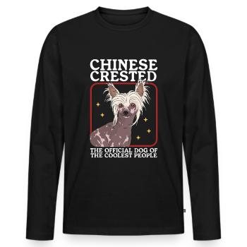 Chinese Crested Dog Chinese Crested Gift - Men's Premium Organic Long Sleeve Shirt - black - Front - Nico (187cm)