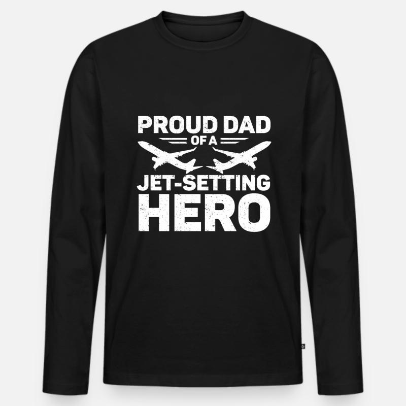 Flugbegleiter Papa Stewardess Flugbegleiter - Männer Premium Bio Langarmshirt - Schwarz