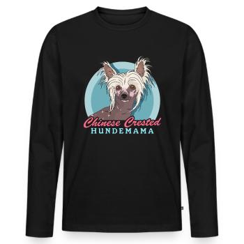Chinese Crested Hundemama Schopfhund Geschenk - Männer Premium Bio Langarmshirt - Schwarz - Vorne - Nico (187cm)