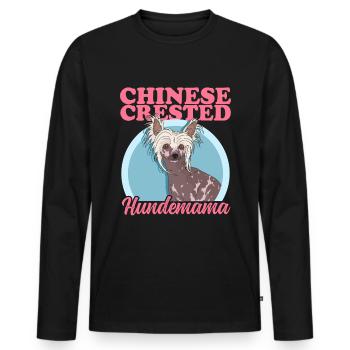 Chinese Crested Hundemama Schopfhund Mom Geschenk - Männer Premium Bio Langarmshirt - Schwarz - Vorne - Nico (187cm)