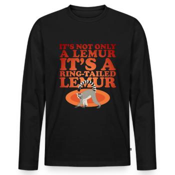 Lemur Katta Lemure Ringelschwanz Lemuren Geschenk - Männer Premium Bio Langarmshirt - Schwarz - Vorne - Nico (187cm)