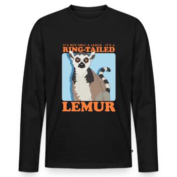 Lémurien Queue annelée Cadeau de lémurien annelé - T-shirt manches longues Premium bio Homme - noir - Devant - Nico (187cm)