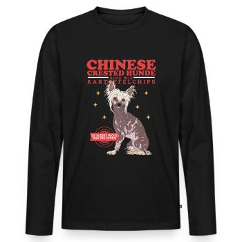 Chinese Crested Dog Chinese Crested Gift - Men's Premium Organic Long Sleeve Shirt - black - Front - Nico (187cm)
