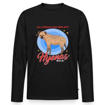 Hyène tachetée Hyène Hyène Cadeau - T-shirt manches longues Premium bio Homme - noir - Devant - Nico (187cm)