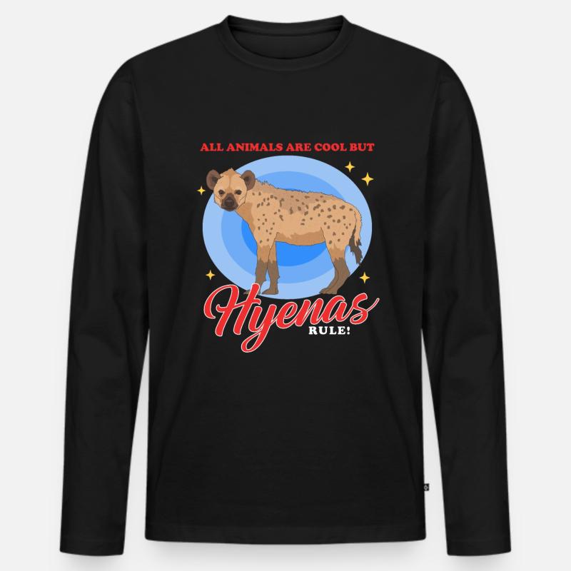 Hyäne Tüpfelhyäne Hyänen Geschenk - Männer Premium Bio Langarmshirt - Schwarz
