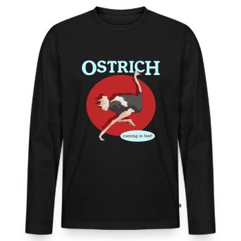 Oiseau autruche | Cadeau d’autruche amoureux des autruches - T-shirt manches longues Premium bio Homme - noir - Devant - Nico (187cm)