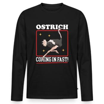 Oiseau d’autruche Autruche Amant Autruche Cadeau - T-shirt manches longues Premium bio Homme - noir - Devant - Nico (187cm)