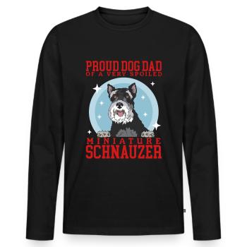 Zwergschnauzer Dad Schnauzer Hundepapa Geschenk - Männer Premium Bio Langarmshirt - Schwarz - Vorne - Nico (187cm)