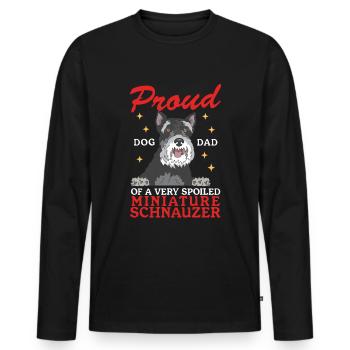 Schnauzer miniature Papa Schnauzer Chiens Cadeau - T-shirt manches longues Premium bio Homme - noir - Devant - Nico (187cm)