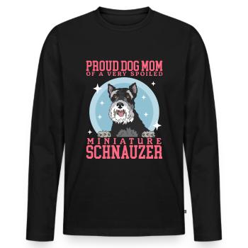 Schnauzer miniature Maman Schnauzer Chien Maman Cadeau - T-shirt manches longues Premium bio Homme - noir - Devant - Nico (187cm)