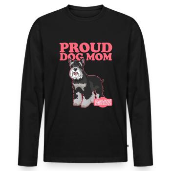 Maman Schnauzer miniature | Schnauzer Dog Mom Cadeau - T-shirt manches longues Premium bio Homme - noir - Devant - Nico (187cm)