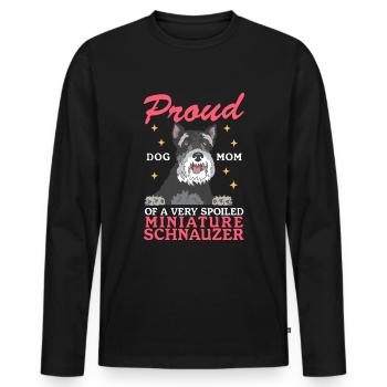 Schnauzer miniature Maman Schnauzer Chiens Cadeau - T-shirt manches longues Premium bio Homme - noir - Devant - Nico (187cm)