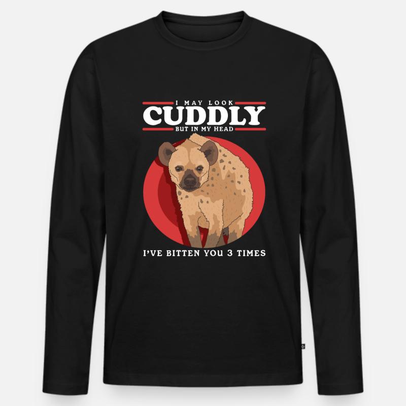 Hyäne Hyänen Tüpfelhyäne Geschenk Männer Premium Bio Langarmshirt