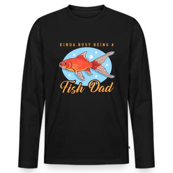 Aquarium Fish Dad Aquarist Aquaristics Gift - Men's Premium Organic Long Sleeve Shirt - black - Front - Nico (187cm)