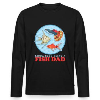 Aquarium Fish Dad Aquaristics Aquarist Gift - Men's Premium Organic Long Sleeve Shirt - black - Front - Nico (187cm)