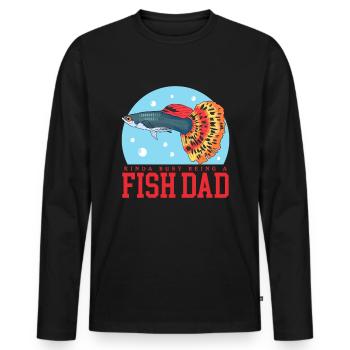 Aquarium Aquarist Fish Dad Aquaristics Gift - Men's Premium Organic Long Sleeve Shirt - black - Front - Nico (187cm)
