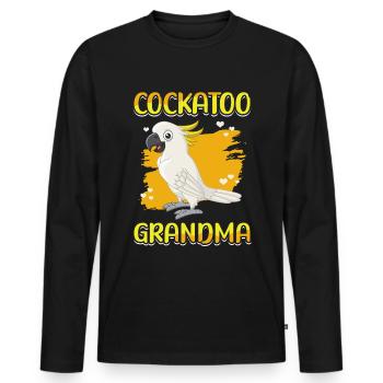 Cacatoès Mamie Perroquets Cacatoès Cadeau - T-shirt manches longues Premium bio Homme - noir - Devant - Nico (187cm)