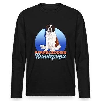 Bernhardiner Hundepapa St. Bernhardshund Geschenk - Männer Premium Bio Langarmshirt - Schwarz - Vorne - Nico (187cm)