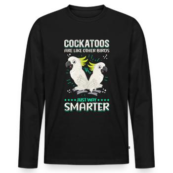 Cockatoo Perroquets Cacatoès Cadeau des propriétaires d’oiseaux - T-shirt manches longues Premium bio Homme - noir - Devant - Nico (187cm)