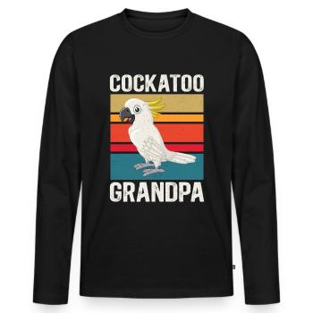 Cacatoès Grand-père Perroquets Cacatoès Cadeau - T-shirt manches longues Premium bio Homme - noir - Devant - Nico (187cm)