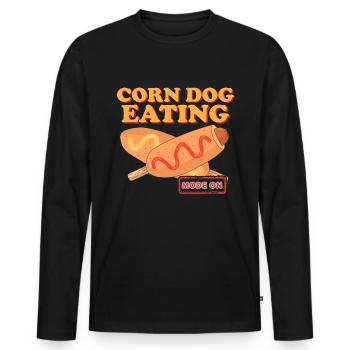 Corn Dog Corndog Corn Dogs Corndogs Gift - Men's Premium Organic Long Sleeve Shirt - black - Front - Nico (187cm)