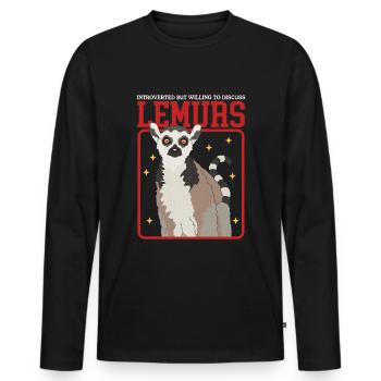 Lémurien Lémuriens à queue annelée Lémuriens à queue annelée Cadeau - T-shirt manches longues Premium bio Homme - noir - Devant - Nico (187cm)