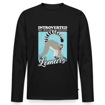 Lemur Katta Lemure Ringelschwanz Lemuren Geschenk - Männer Premium Bio Langarmshirt - Schwarz - Vorne - Nico (187cm)