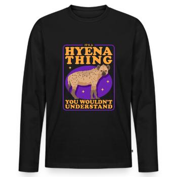 Hyena, spotted hyena, hyena gift - Men's Premium Organic Long Sleeve Shirt - black - Front - Nico (187cm)