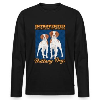 Brittany Epagneul Breton Pointing Dog Gift - Men's Premium Organic Long Sleeve Shirt - black - Front - Nico (187cm)