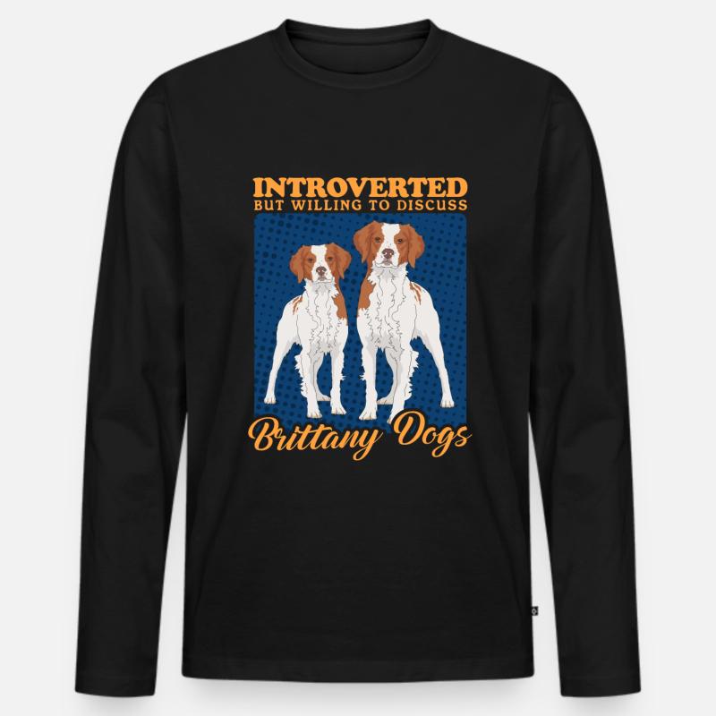 Brittany Epagneul Breton Vorstehhund Geschenk - Männer Premium Bio Langarmshirt - Schwarz