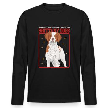 Brittany Epagneul Breton Pointing Dogs Gift - Men's Premium Organic Long Sleeve Shirt - black - Front - Nico (187cm)