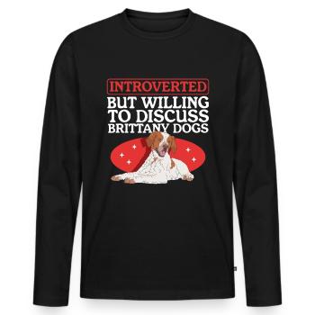 Brittany Dog Epagneul Breton Gift - Men's Premium Organic Long Sleeve Shirt - black - Front - Nico (187cm)