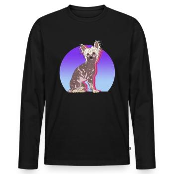 Chinese Crested Chinese Cresteds Gift - Men's Premium Organic Long Sleeve Shirt - black - Front - Nico (187cm)