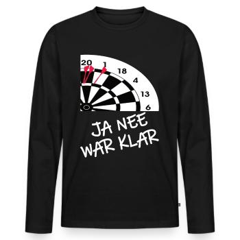 Darts Darten Darts Geschenk Dartpfeil Dartboard - Männer Premium Bio Langarmshirt - Schwarz - Vorne - Nico (187cm)