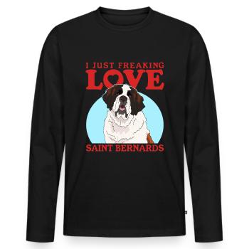 Bernhardiner Hunde St. Bernhardshund Geschenk - Männer Premium Bio Langarmshirt - Schwarz - Vorne - Nico (187cm)