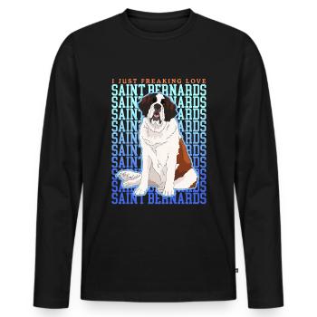 Bernhardiner Hund St. Bernhardshund Geschenk - Männer Premium Bio Langarmshirt - Schwarz - Vorne - Nico (187cm)