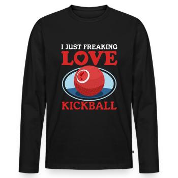 Kickball Kickballer Kickball Player Cadeau - T-shirt manches longues Premium bio Homme - noir - Devant - Nico (187cm)