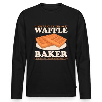 Waffles Waffle Lover Waffle Gift - Men's Premium Organic Long Sleeve Shirt - black - Front - Nico (187cm)