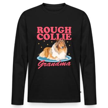 Collie Granny Rough Collies Collies Longhair Collie Cadeau - T-shirt manches longues Premium bio Homme - noir - Devant - Nico (187cm)