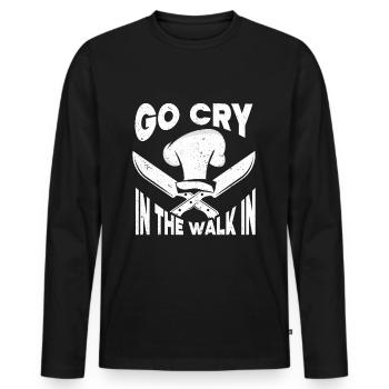 Lustiges Küchenchef Geschenk Spruch Koch - Männer Premium Bio Langarmshirt - Schwarz - Vorne - Nico (187cm)