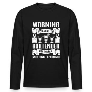 Bartender Gift Job Waiter Bartender - Men's Premium Organic Long Sleeve Shirt - black - Front - Nico (187cm)