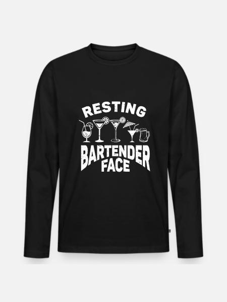 Bartender Gift Job Waiter Bartender - Men's Premium Organic Long Sleeve Shirt - black