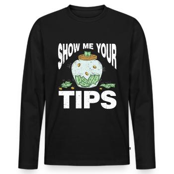 Bartender Gift Job Waiter Bartender - Men's Premium Organic Long Sleeve Shirt - black - Front - Nico (187cm)