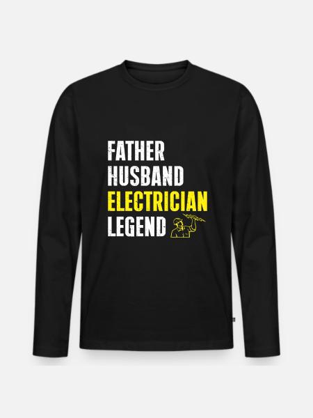 Electrician Gift - Men's Premium Organic Long Sleeve Shirt - black