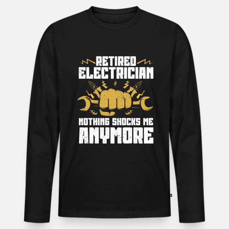 Elektriker Geschenk - Männer Premium Bio Langarmshirt - Schwarz